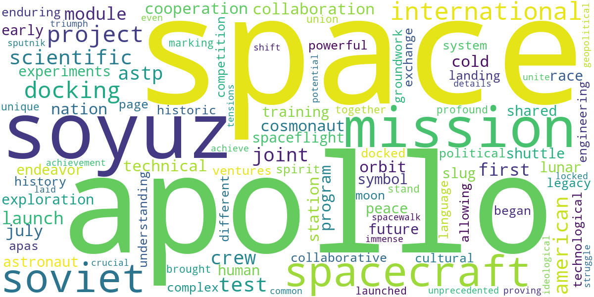 Word cloud for article: Soyuz 19: The Historic Apollo-Soyuz Test Project