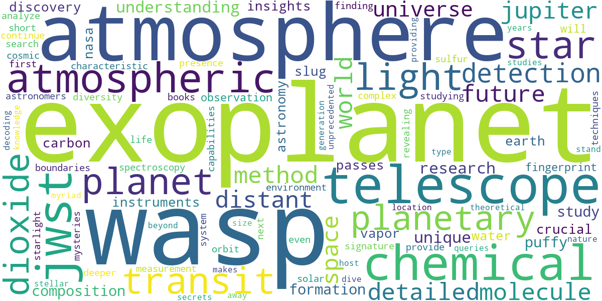 Word cloud for article: WASP-39b: Decoding the Atmosphere of a Distant Exoplanet