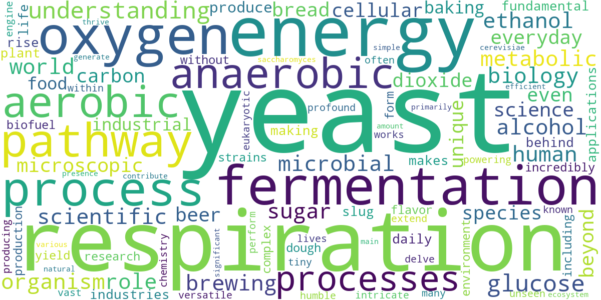 Word cloud for article: Yeast Respiration: How Microbes Fuel Life